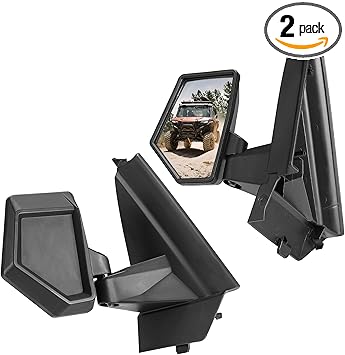 KEMIMOTO Large Mirror, Adjustable Side Mirrors Compatible with Polaris Xpedition XP/ADV 2024-2026, Folding Side Mirrors with Guard Plate Mounted on A-pillar Replace #2884491